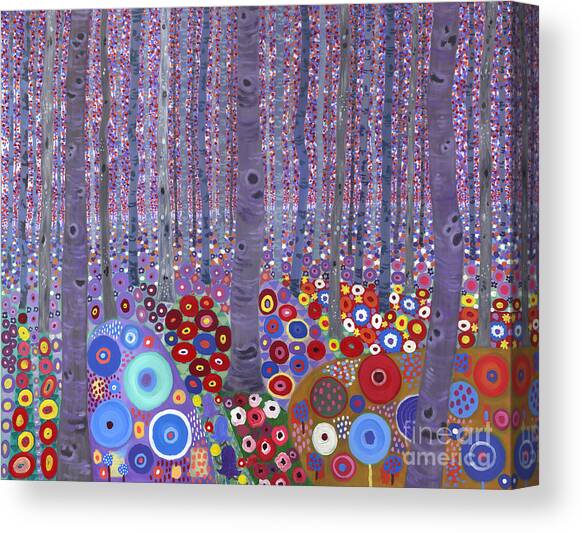 Klimts Forest, 2010 Acrylic On Canvas Canvas Art Print by David Newton