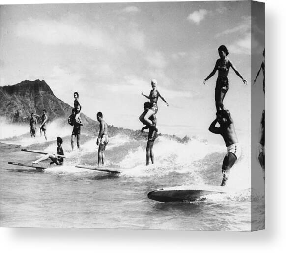 Surf Stunts Canvas Art Print by Keystone