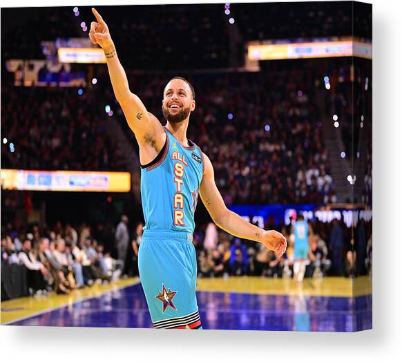 Stephen Curry Canvas Art Print by Mike Lawrence