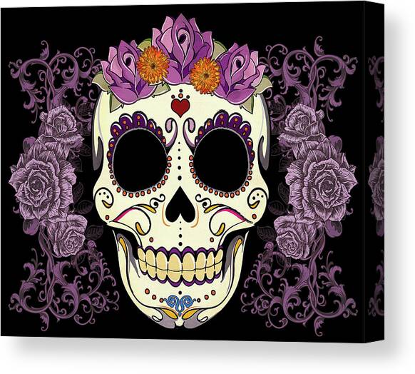 Skulls Decorations Soft Low Top Canvas ShoesArtistic Skull Illustration in Roses Classic Floral Frame Design for Women,US 5 