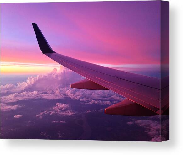 Sunset View from Airplane Window Canvas Print