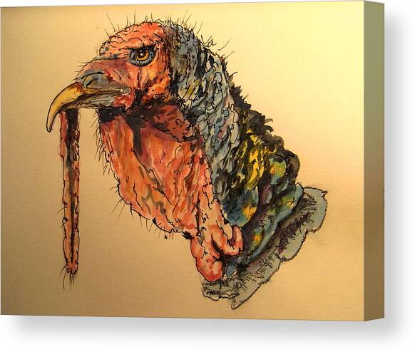 Turkey head bird Canvas Art Print by Juan  Bosco