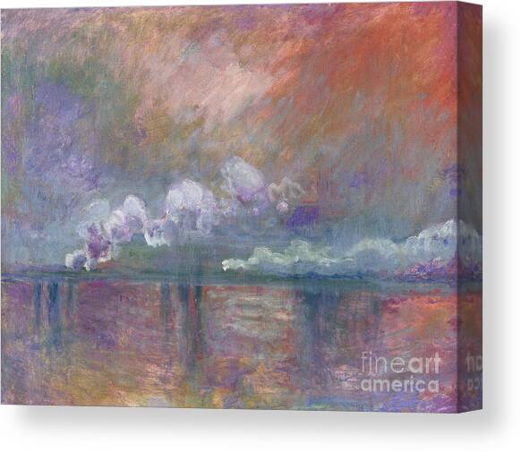 Charing Cross Bridge Canvas Art Print by Claude Monet