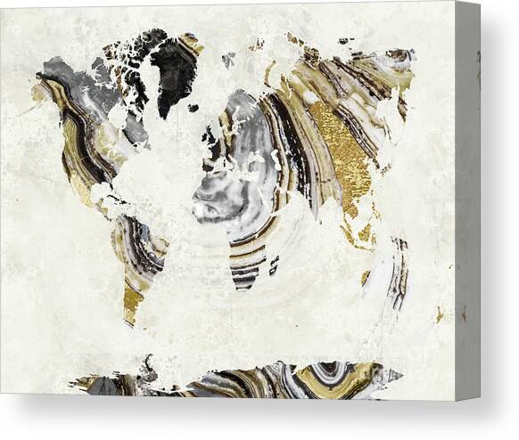 Geode Gem World Map Canvas Art Print by Mindy Sommers
