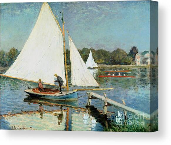 Sailing at Argenteuil Canvas Art Print by Claude Monet