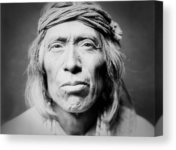 Old Zuni Man circa 1903 Canvas Art Print by Aged Pixel