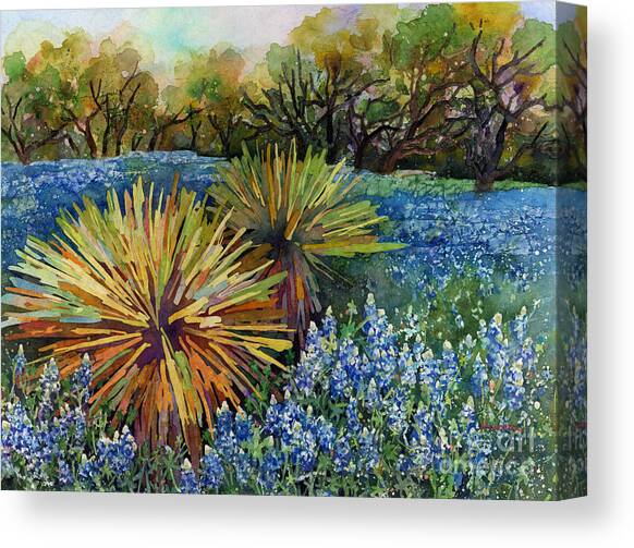 Vibrant Desert Landscape with Flowers Canvas Print