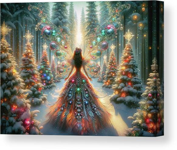Enchantment of the Winter Solstice Fairy Canvas Art Print by Bill and Linda Tiepelman