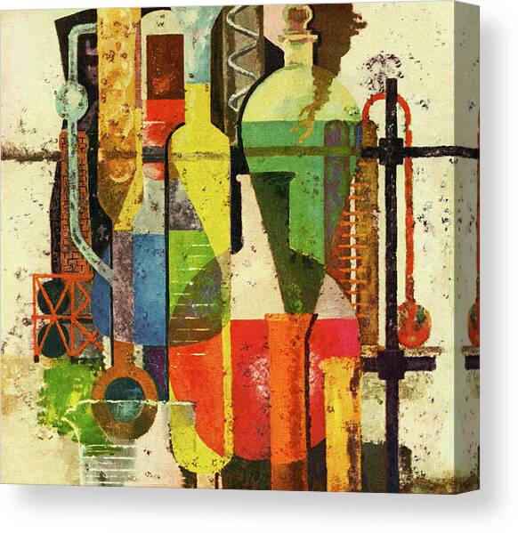 Variety of Flasks and Test Tubes Canvas Art Print by CSA Images