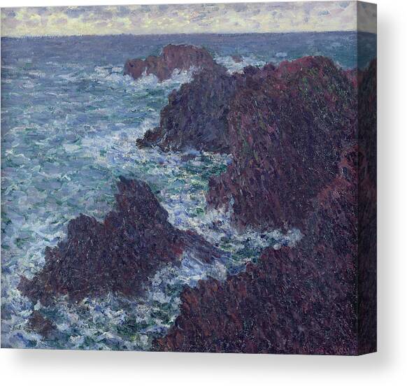 The Rocks at Belle-Ile Canvas Art Print by Claude Monet