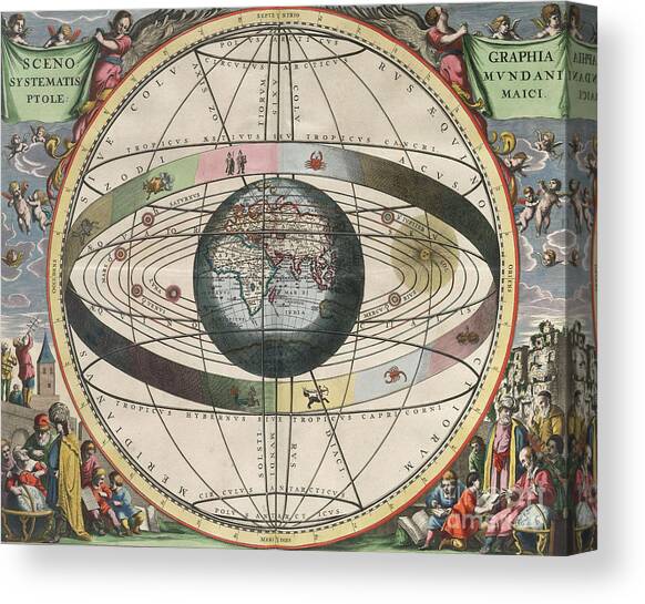 The Universe Of Ptolemy Harmonia Canvas Art Print by Science Source