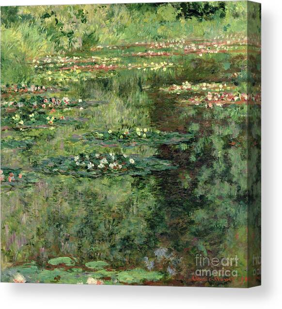 The Waterlily Pond Canvas Art Print by Claude Monet