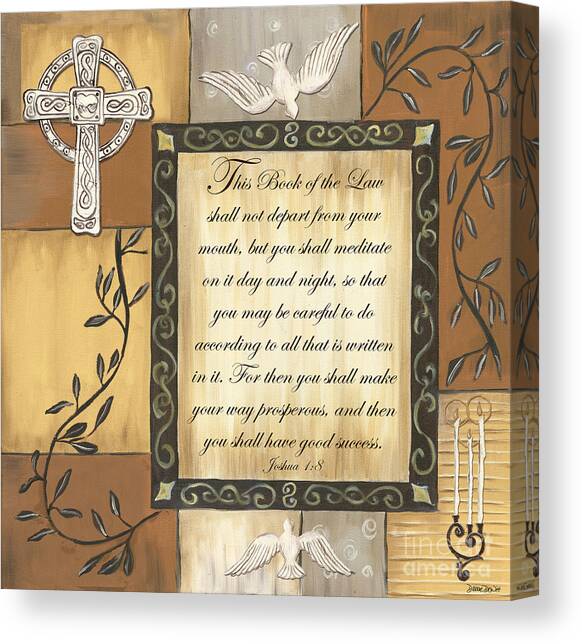 Caramel Scripture Canvas Art Print by Debbie DeWitt
