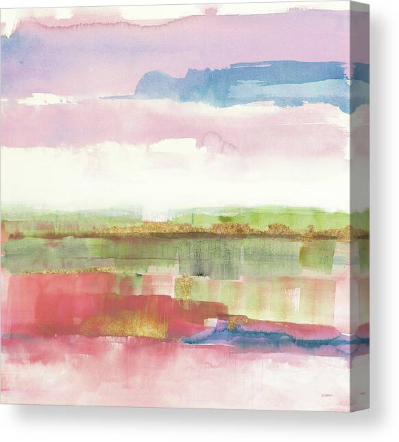 Influence Of Line And Color Gold Bright Canvas Art Print by Mike Schick