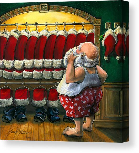 Santa's Closet Canvas Art Print by Janet Stever