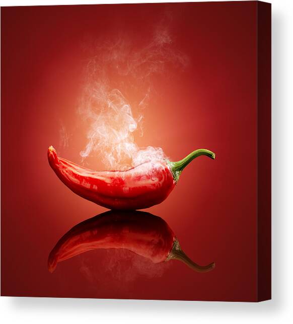 Steaming hot Chilli Canvas Art Print by Johan Swanepoel