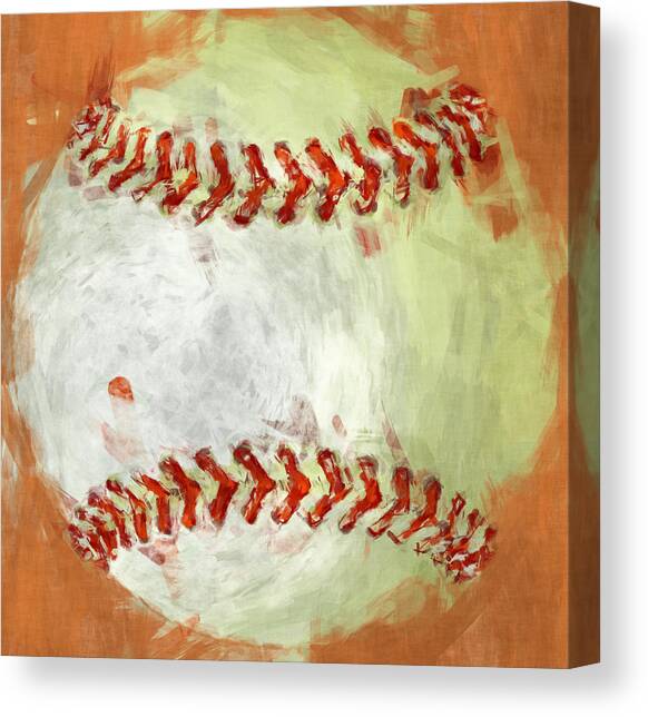 Abstract Baseball Canvas Art Print by David G Paul