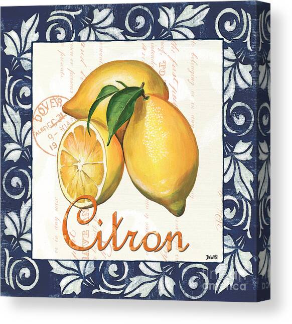 Azure Lemon 2 Canvas Art Print by Debbie DeWitt