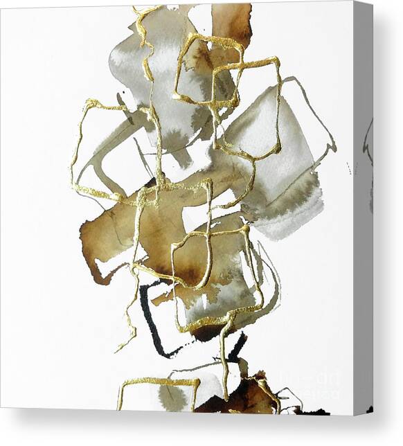 Gold Squares 1 Canvas Art Print by Chris Paschke