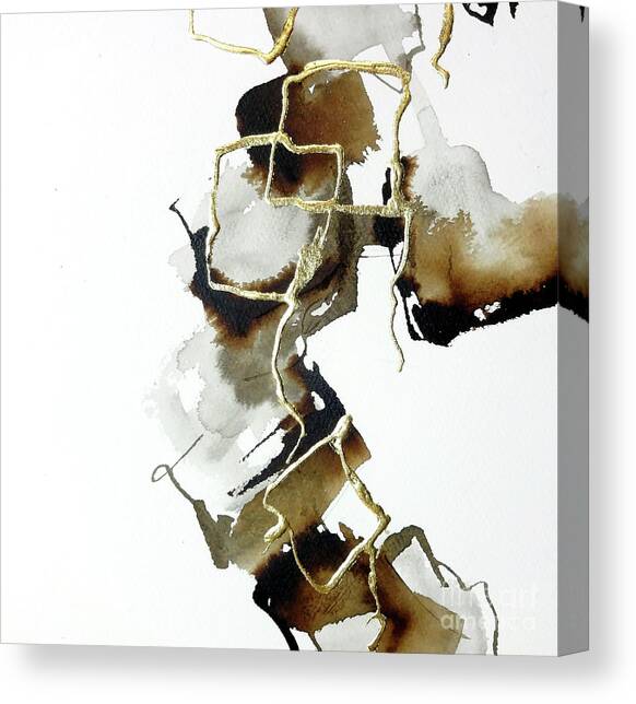 Gold Squares 2 Canvas Art Print by Chris Paschke