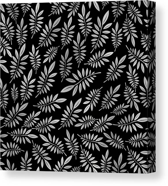 Silver Leaf Pattern 2 Canvas Art Print by Stanley Wong