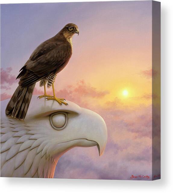 Canvas Print featuring the painting Sparrowhawk by Brian McCarthy