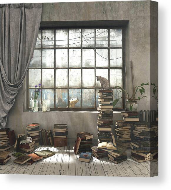 The Introvert Canvas Art Print by Cynthia Decker