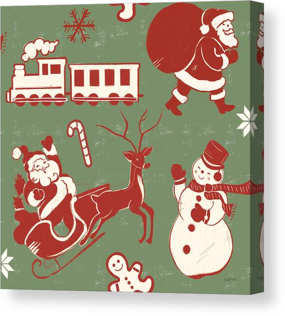 Christmas Nostalgia Pattern II Canvas Art Print by Leah York