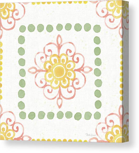 Citrus Charm Pattern Viii Canvas Art Print by Beth Grove