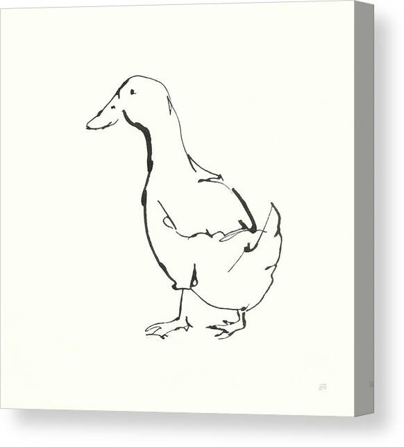 Line Duck I Canvas Art Print by Chris Paschke