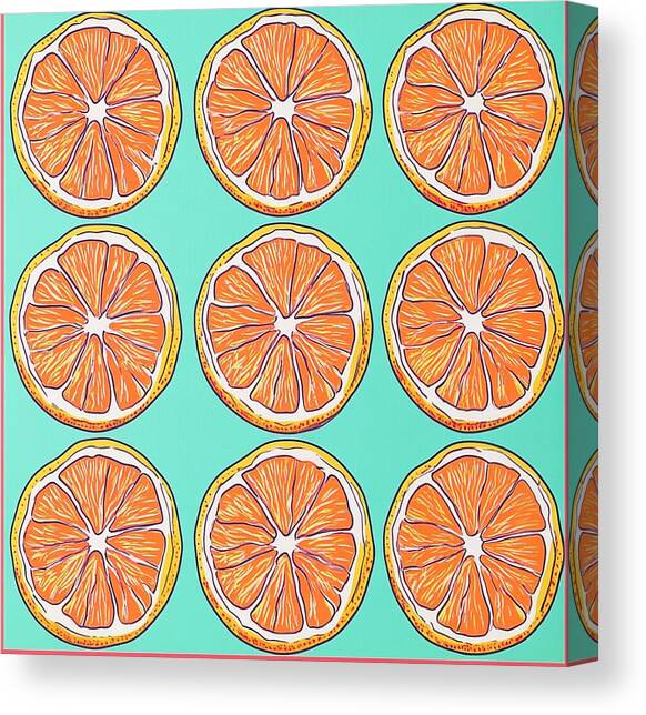 Retro Citrus Pop Canvas Art Print by Xenia Bordeux