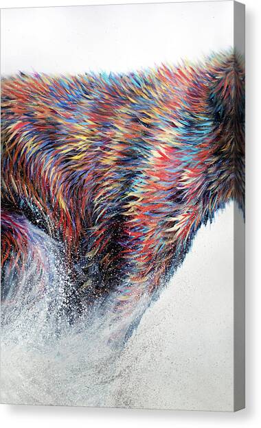 Running Wild Triptych PANEL 2 CENTER PIECE Canvas Art Print by Teshia Art