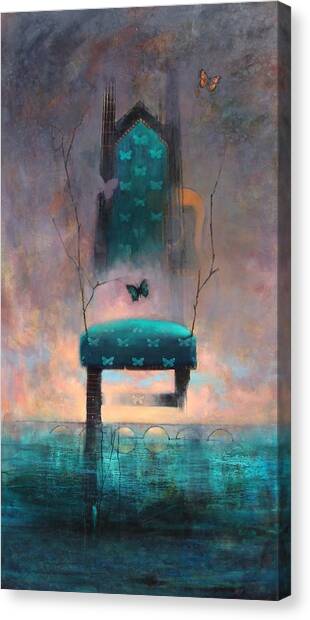 Mystical Chair with Butterflies Canvas Print