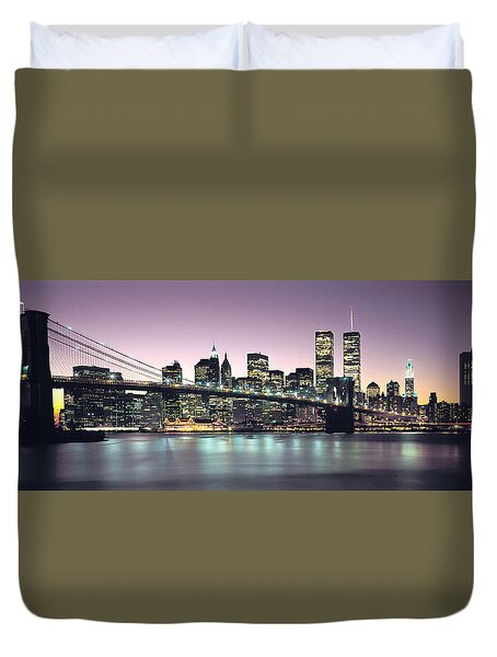 New York City Skyline At Night Duvet Covers Fine Art America