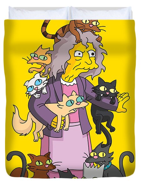 Simpsons Crazy Cat Lady 01 Duvet Cover.