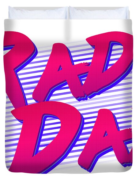 Best Gift For Dad Rad Dad Retro Duvet Cover