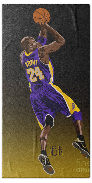 Kobe Bryant. LA Lakers , Black Mamba Bath Towel by Afrio Adistira - Pixels