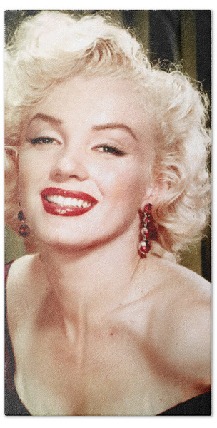 Marilyn Monroe Red Lips Cotton Velour Beach Towel 28 X 58 in. 