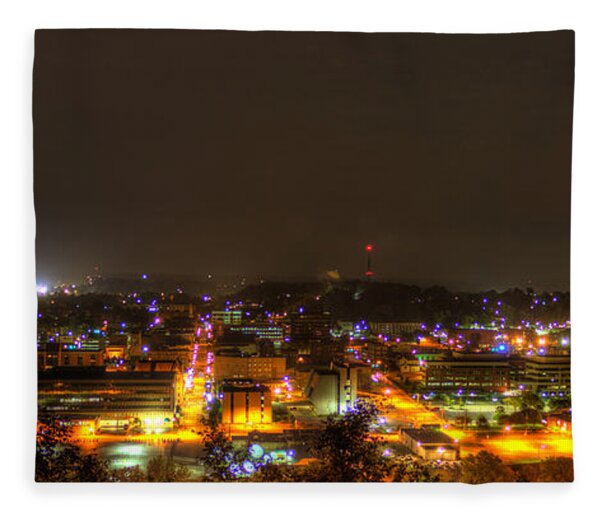 Parkersburg Hdr At Night Fleece Blanket