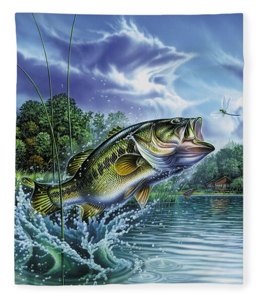 Bass Fishing Fleece Blankets for Sale - Pixels