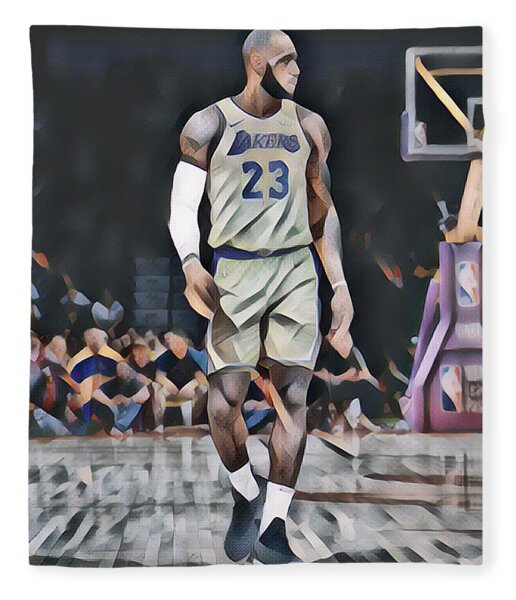 Lebron James Jersey. NBA Los Angeles Lakers Fleece Blanket by Afrio  Adistira - Pixels
