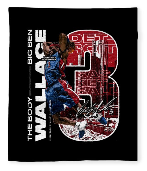 Ben Wallace Detroit Pistons Number 3 Retro Vintage Jersey Closeup Graphic  Design by Design Turnpike