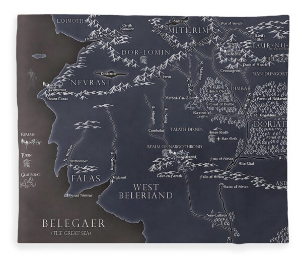 Lord Of The Rings Middle Earth Fleece Blanket Homeware - Zavvi US