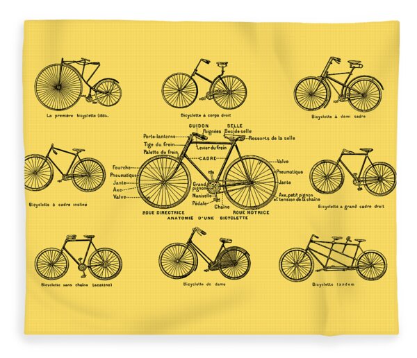 Vintage Bike Fleece Blankets | Pixels
