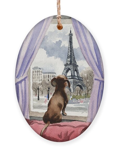 Dachshund In Paris Ornament