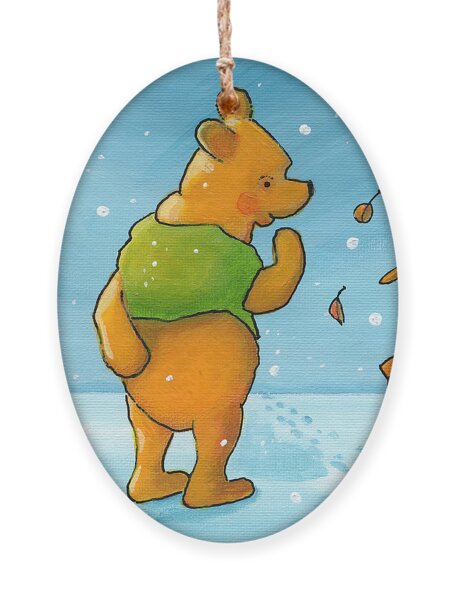 Winnie the Pooh Stuck in the Hunny Pot Hand Towel by Annie Troe