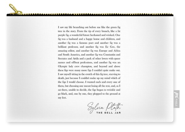 The Bell Jar - Sylvia Plath Quote - Literature - Typography Print 2 - Black  Digital Art by Studio Grafiikka - Pixels