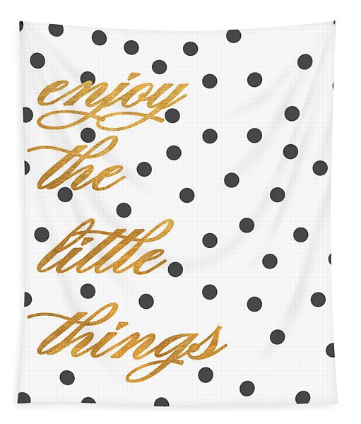 Inspirational Polka Dot Words Tapestry