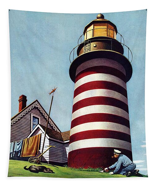 Lighthouse Keeper #1 Tapestry