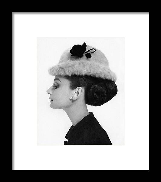 Audrey Hepburn Wearing A Givenchy Hat #2 Framed Print